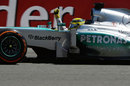 Nico Rosberg crosses the line to take victory