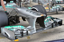 A new Mercedes nose cone in the pits