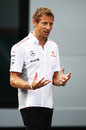 Jenson Button in the paddock on Thursday