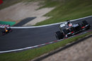 Nico Hulkenberg leads Mark Webber on track