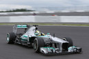 Nico Rosberg at speed on medium tyres