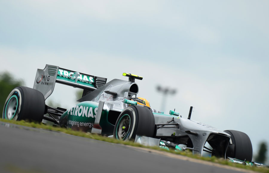 Lewis Hamilton on track during Friday practice