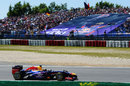 Sebastian Vettel leads early in the race