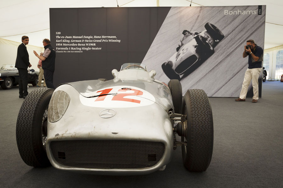 Juan Manuel Fangio's Mercedes W196 ahead of its auction by Bonhams