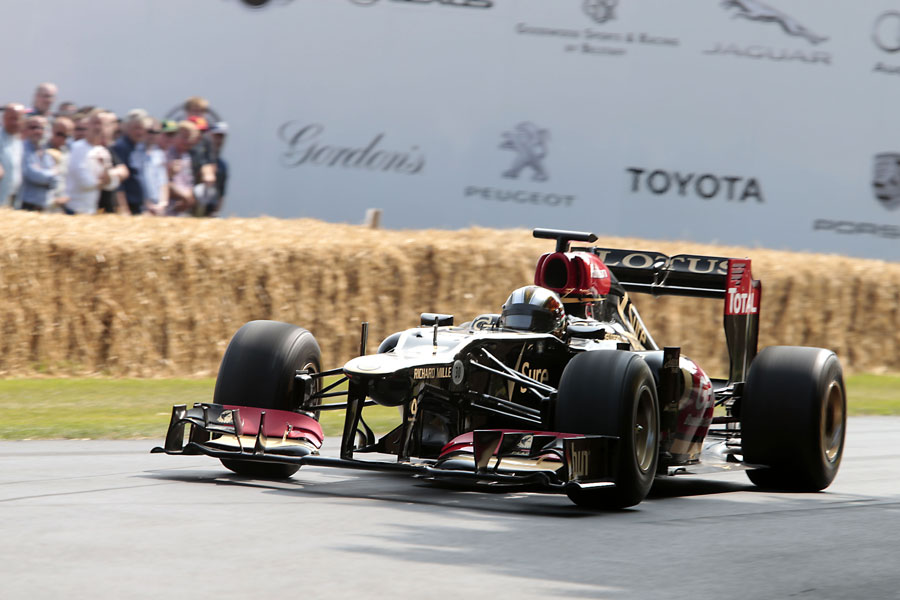 Davide Valsecchi takes on the Goodwood hill climb in a Lotus
