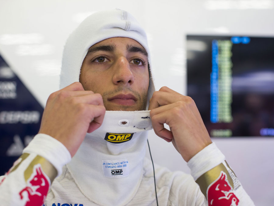 Daniel Ricciardo prepares for practice