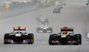 Daniel Ricciardo and Kimi Raikkonen go wheel-to-wheel