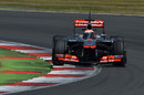 Kevin Magnussen at speed in the McLaren