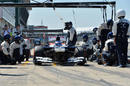 Susie Wolff pulls away after a Williams pit stop