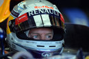 Sebastian Vettel in the cockpit of his Red Bull during FP1