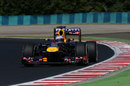 Sebastian Vettel at speed on medium tyres