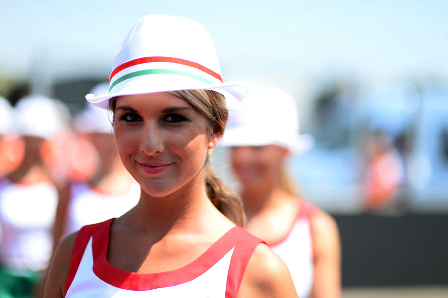 A grid girl ahead of the start of the race