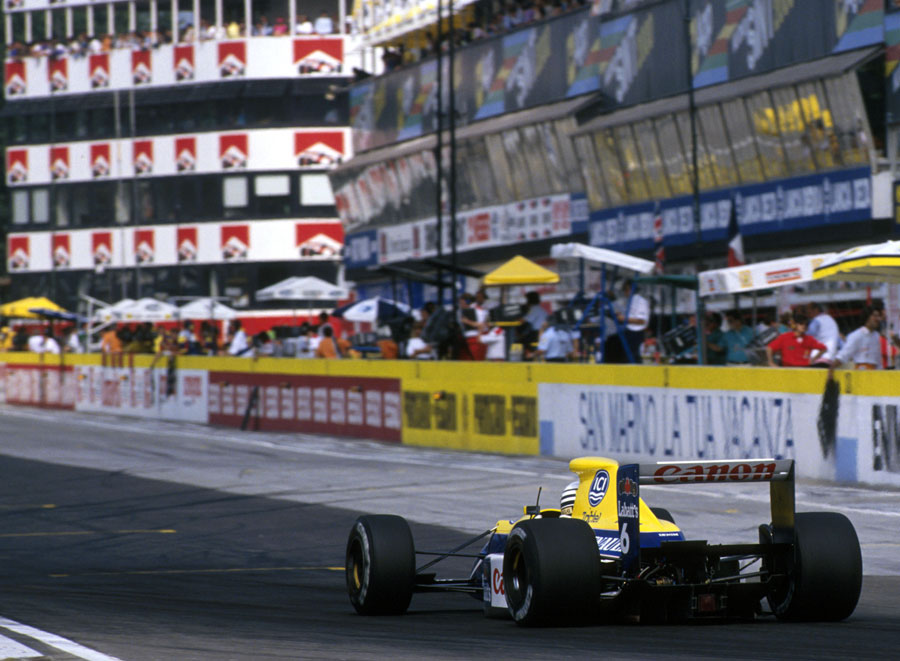 Riccardo Patrese heads for his first victory in six and a half years