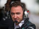 Paddy Lowe on the Mercedes pit wall
