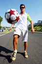 Fisichella shows off his ball skills in Hungary