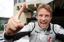 Button celebrates his championship win in Brazil
