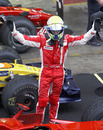 Felipe Massa celebrates after winning the Brazilian Grand Prix