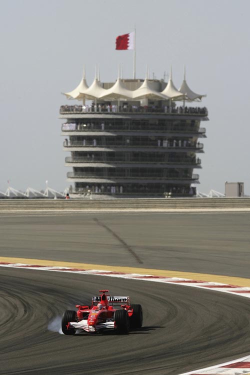 Ferrari's Michael Schumacher in action during the inaugural Bahrain Grand Prix