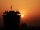 The sun sets over the Bahrain International Circuit