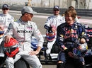 Michael Schumacher and Sebastian Vettel share a joke