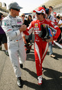 Michael Schumacher with Fernando Alonso 