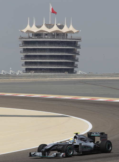 Nico Rosberg on his way to the fastest time on the afternoon