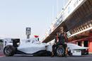 Kimi Raikkonen poses ahead of his day testing a GP3 car