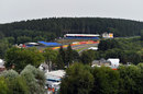 The view over Eau Rouge from the paddock