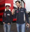 Daniel Ricciardo and Mark Webber share a joke ahead of FP1