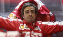 Fernando Alonso seems relaxed in the Ferrari garage