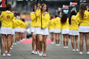 Grid girls take their positions ahead of Sunday's race