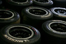 MIchelin tyres stored in the paddock