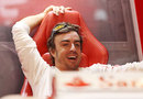 A relaxed Fernando Alonso ahead of Friday practice