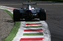 Valtteri Bottas skirts the gravel trap at the second chicane
