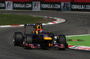 Sebastian Vettel on track on medium tyres