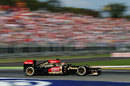 Kimi Raikkonen at speed on the medium tyre