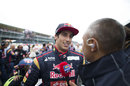 Daniel Ricciardo speaks to the press on the grid