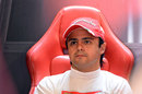 Felipe Massa in the Ferrari garage