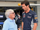Mark Webber talks with Bernie Ecclestone