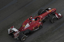 Fernando Alonso corners his Ferrari