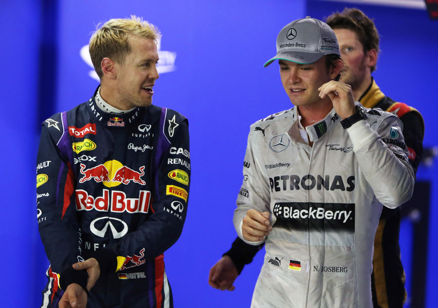 Sebastian Vettel and Nico Rosberg swap stories after qualifying