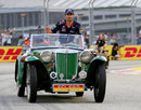 Mark Webber on the drivers' parade