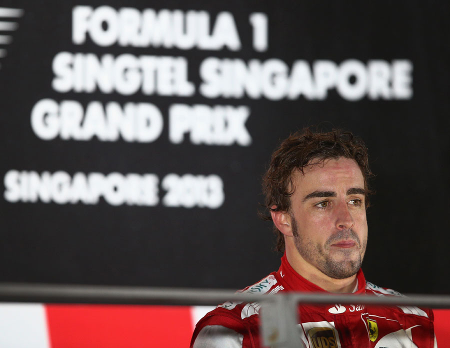 Fernando Alonso on the podium