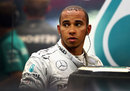Lewis Hamilton in the Mercedes garage