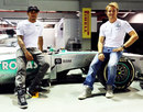 Lewis Hamilton and Nico Rosberg pose for a photo