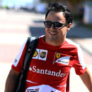 Felipe Massa arrives in the paddock 