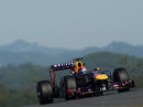 Sebastian Vettel on track on the super-soft tyres