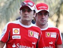 Ferrari test driver Giancarlo Fisichela with Fernando Alonso