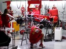 The Ferrari garage at night