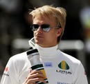 Heikki Kovalainen in the paddock on Saturday